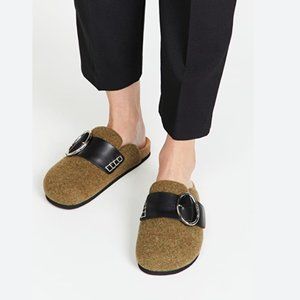 JW Anderson Women's Felt Mules - Military Green 39